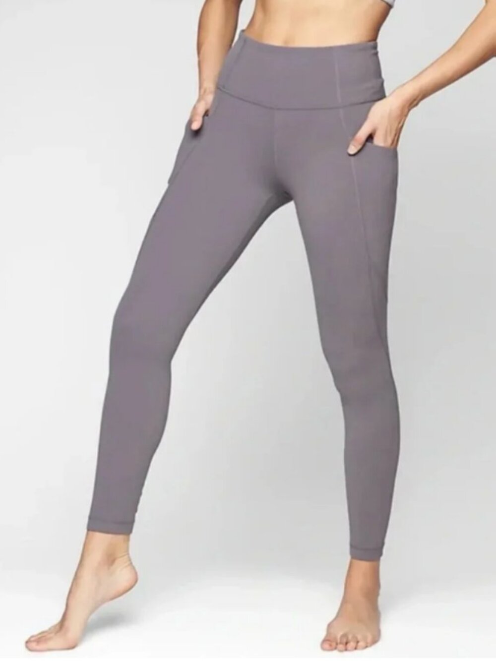 Athleta Salutation Stash 7/8 Tight Purple Smoke Leggings Size Small #2673